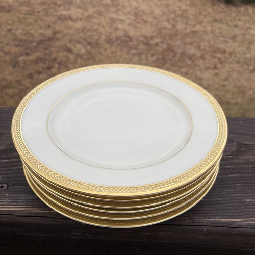 6pcs Vintage Czech Bohemia Royal Ivory 6-3/8”Dessert Plates Ivory w/Gold Band - Picture 9 of 9