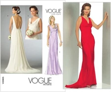 Vogue V2965 Misses Backless Dress Wedding Gown Bridesmaid Dress Pattern Sz 16-20