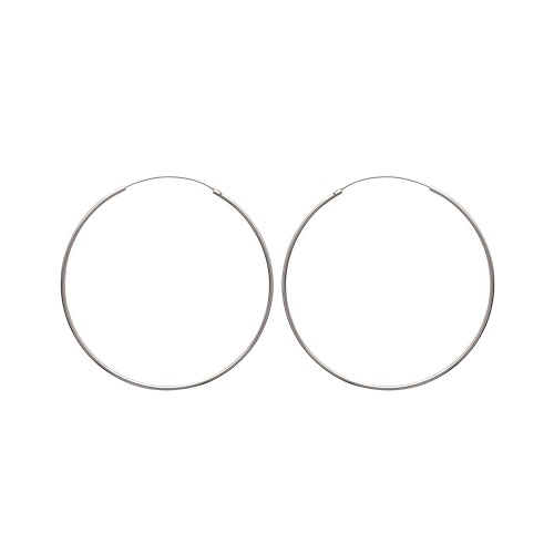 Créoles Rondes 7cm en Argent 925 Massif pour Femme