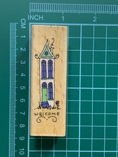 Wooden Rubber Stamp House Welcome Kolette Hall SEA-2