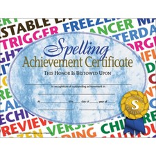 Spelling Achievement Certificates