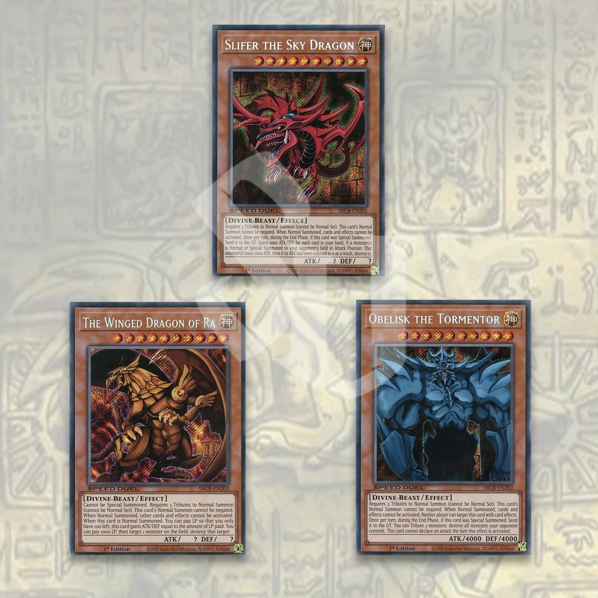 GOD CARD DECK | SECRET RARE 1ST EDITION | SLIFER OBELISK RA YuGiOh GOD CARD DECK | SECRET RARE 1ST EDITION | SLIFER OBELISK RA YuGiOh