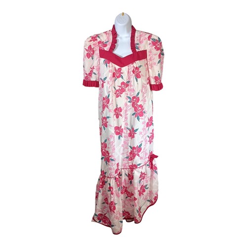 Vestido Caftán XL Mujer Multicolor Maxi Vestido Mezcla Algodón Informal Vintage Floral
