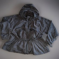 Athleta Womens Hooded Drawstring Waist Long Sleeve Large Jacket Gray Size LP