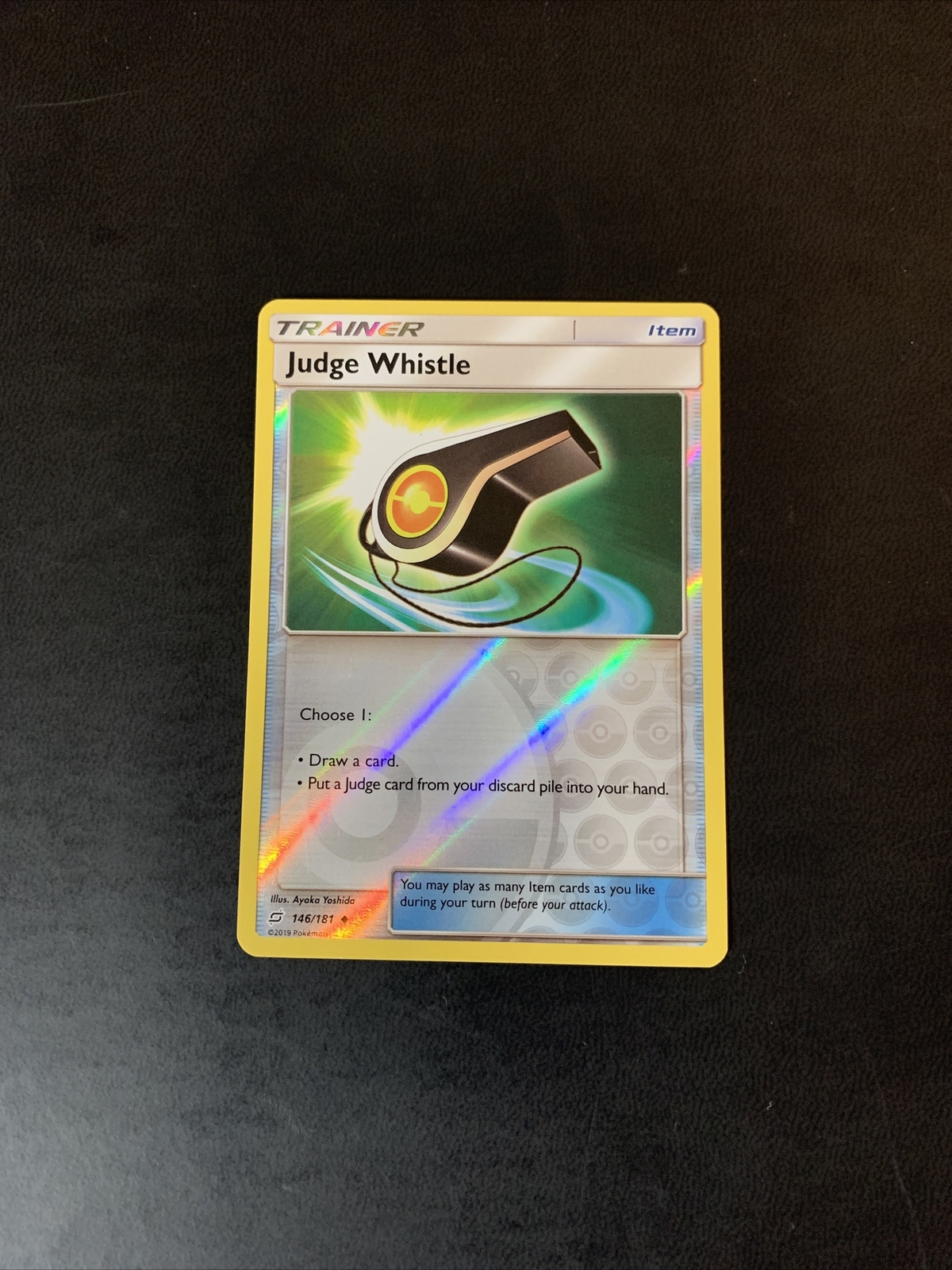 Pokemon TCG - Judge Whistle 146/181 - NM Reverse Holo - Sun & Moon Team Up