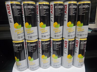 FITAID Recovery citrus medley BCAAs  electrolytes 12oz Pack of 12 free shipping.
