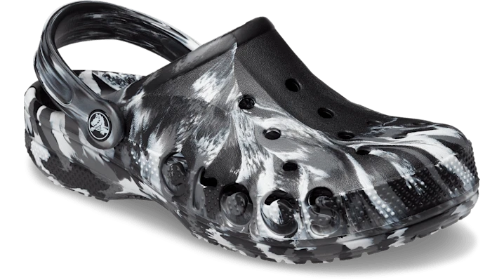 Black and white hotsell tie dye crocs