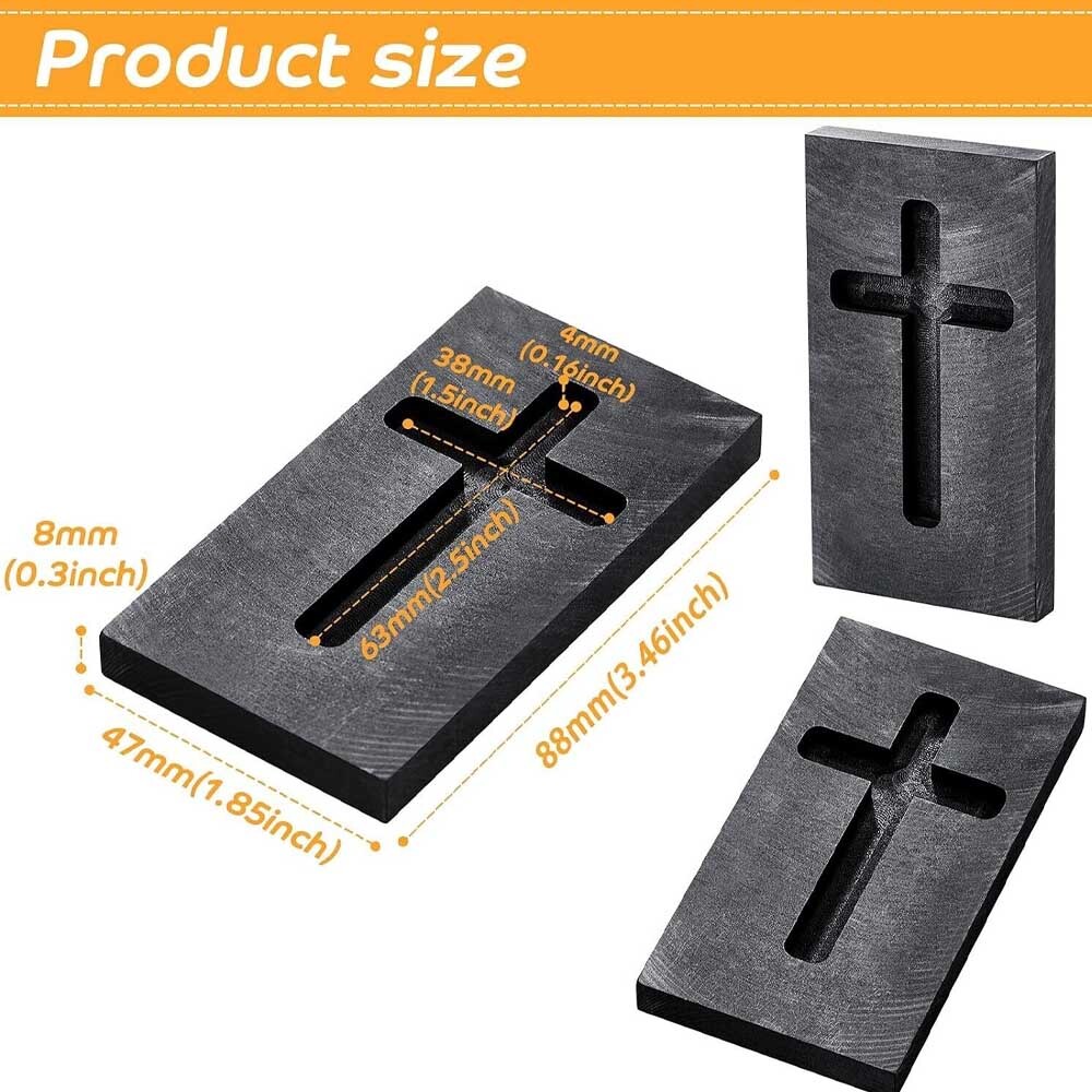 2X Graphite Casting Ingot Mold Metal Refining Scrap Melting Casting Cross Mould
