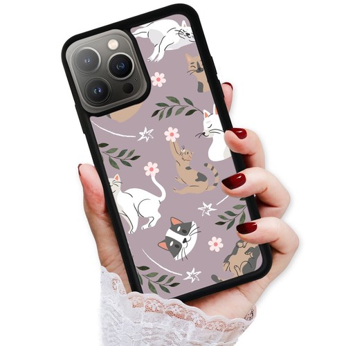 For iPhone SE XS XR Max 5 6 7 8 Plus kitten cat silhouette Pattern Hybrid Covers - Picture 12 of 25