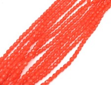 200 Fine Trade Czech Orange Round Faceted fire Polished Glass beads-4mm