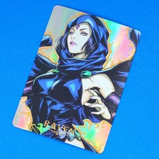 DC Comics Raven Rainbow Foil Holographic Character Art Card Figure 