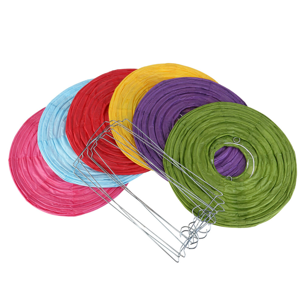 10 Pcs Paper Lanterns with Random Assorted Colors Folding Paper