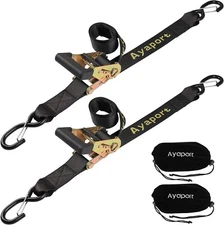 2 Pack Boat Trailer Transom Tie Down Straps for Boat Jet ski Kayak Canoe 4 Feet