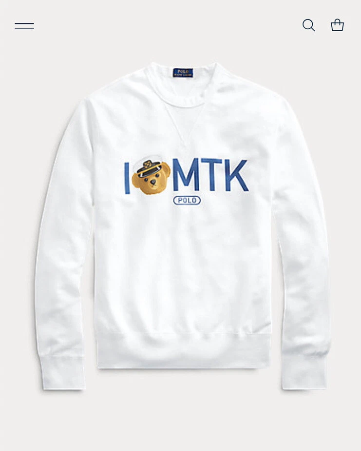 Authentic Polo Bear Ralph Lauren MTK Bear I❤️Montauk Crewneck 
