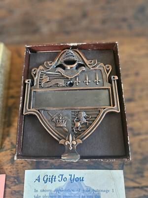 Vintage Squire Bronze Heraldic Shield Door Knocker - Fleur-De-Lis - NOS