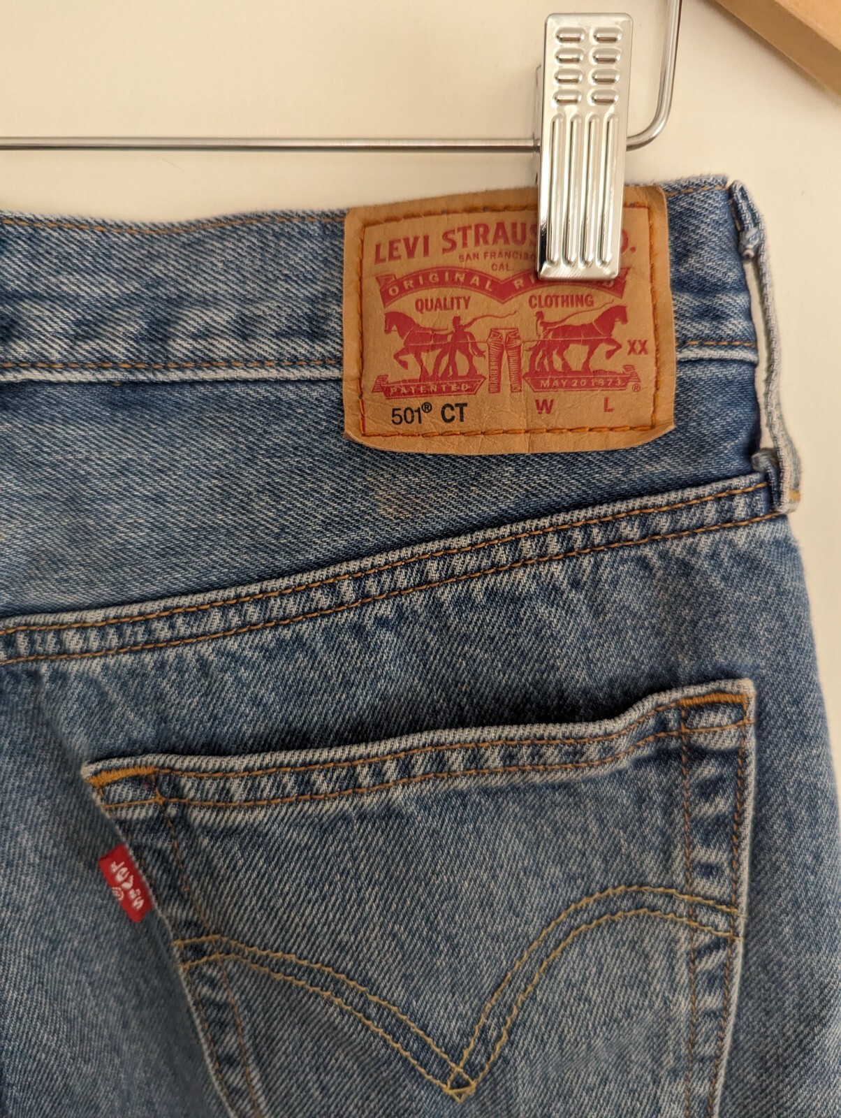 Levi 501 CT customized patchwork button fly jeans… - image 7