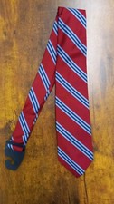 Brooks Brothers Red with Blue Stripes Tie 100 Silk Men's Necktie 58"