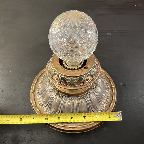 Single Bulb Brass Flush Mount Fixture Rewired Light 18i - Picture 4 of 6