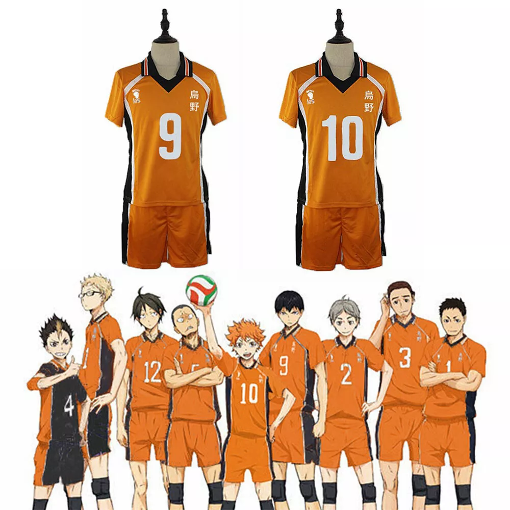 Anime Haikyuu!! Karasuno High School Shoyo Hinata Jersey Uniform Cosplay  Costume