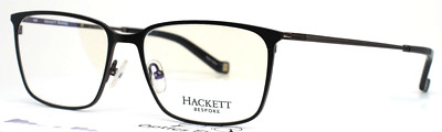 HACKETT BESPOKE HEB211 02 Black Mens Rectangle Full Rim Eyeglasses 55-16-145