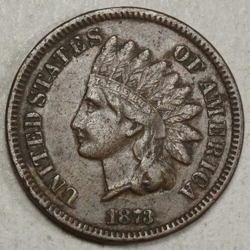 1873 Close 3 Indian Cent, Extremely Fine - Discounted Better Date 0323-01 - Bild 3 von 5