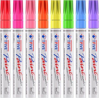 TFIVE Fluorescent Paint Markers, 8 Colors Neon UV Paint Pens for Blacklight - Oi