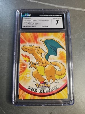 Charizard Pokémon Topps 1999 Series 1 First Print UK Edition  CGC 7