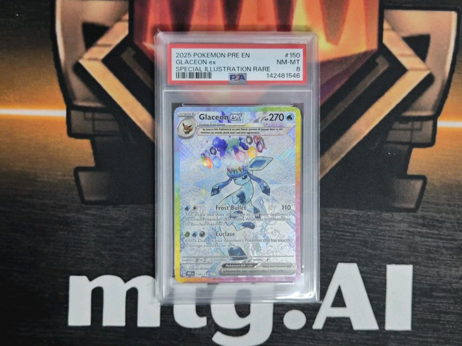 Pokemon Glaceon Ex Prismatic #150 - Graded PSA 8