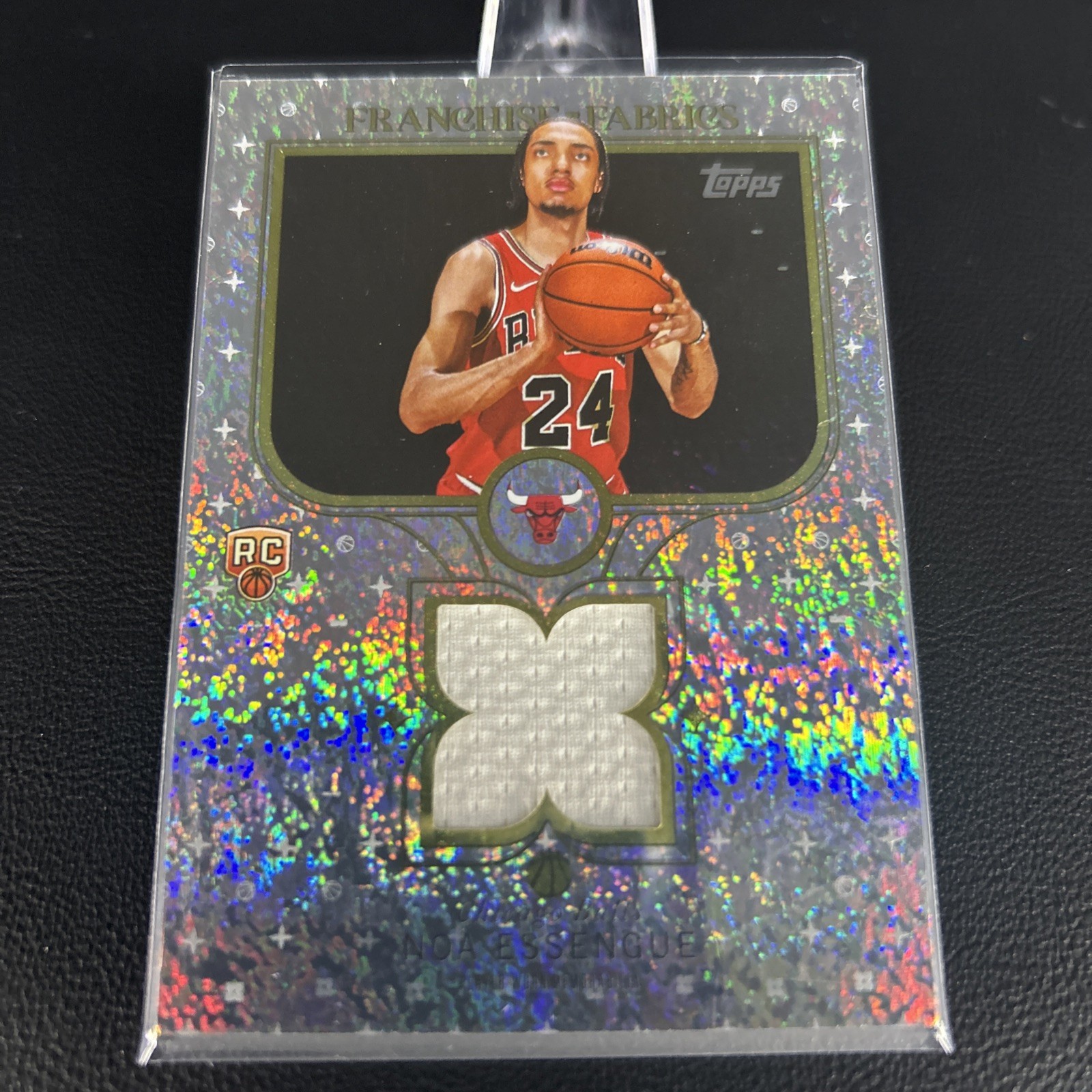 2025 Topps Franchise Fabrics Game Used Jersey Patch Noa Essengue Sparkle RC