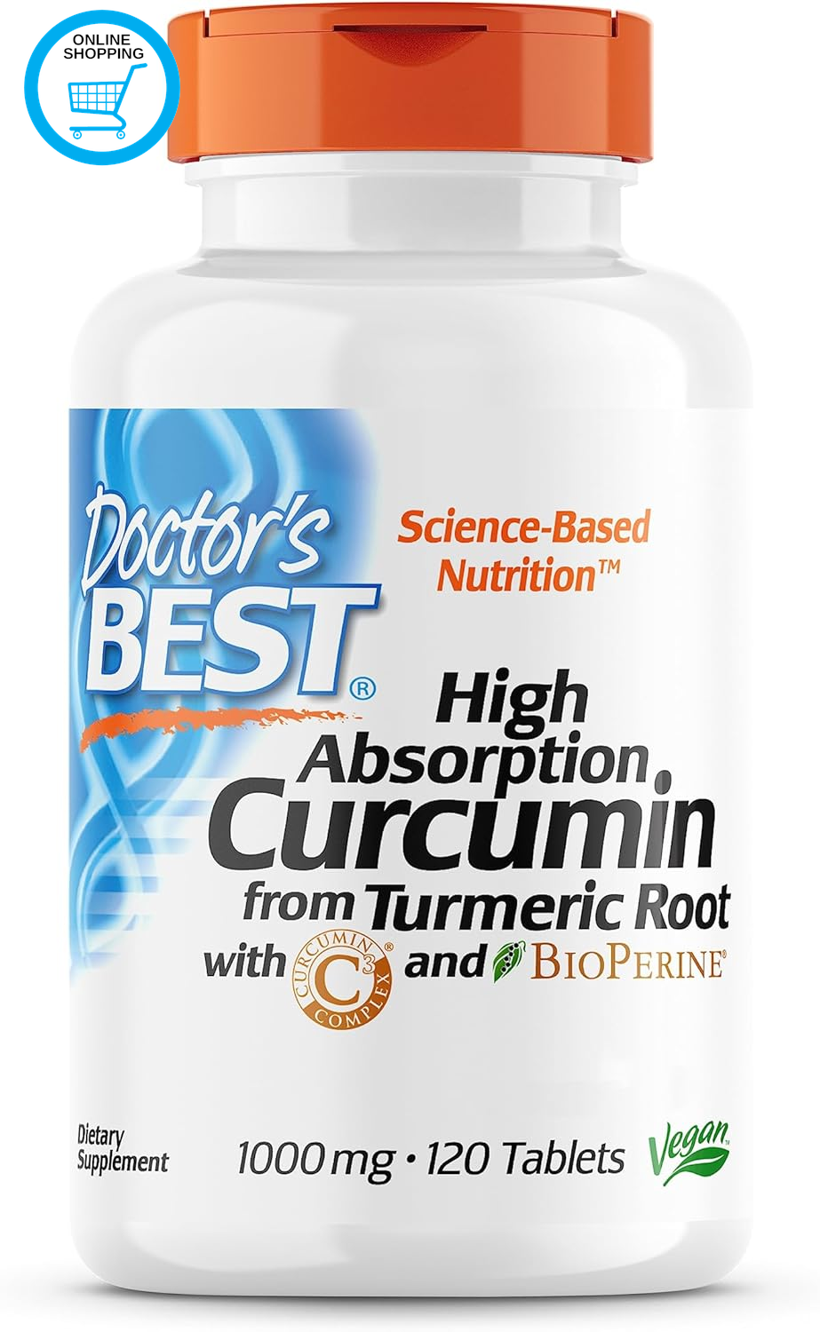 , High Absorption Curcumin, 1.000Mg, 120 Vegan Tablets, Turmeric, Gluten Free, S