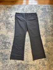 Women s Navy/Gray Stretch Dress Pants Flat Front Solid Zip Closure