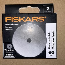 2 Pack Fiskars 60mm Titanium Rotary Cutter Replacement Blade BRAND NEW