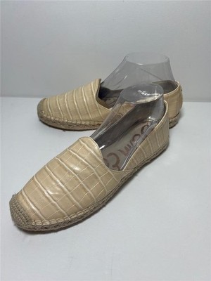 NEW SAM EDELMAN Kesia Eggshell Croc Padded Insoles Espadrilles Size 10