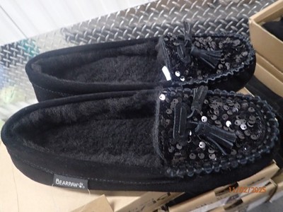 BEARPAW Women's Belinda Suede Moccasin Water Repellent Pic Size HSN $79