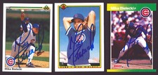 MIKE BIELECKI 1989 DONRUSS 1990 BOWMAN UPPER DECK AUTOGRAPH SIGNED LOT 3 CUBS