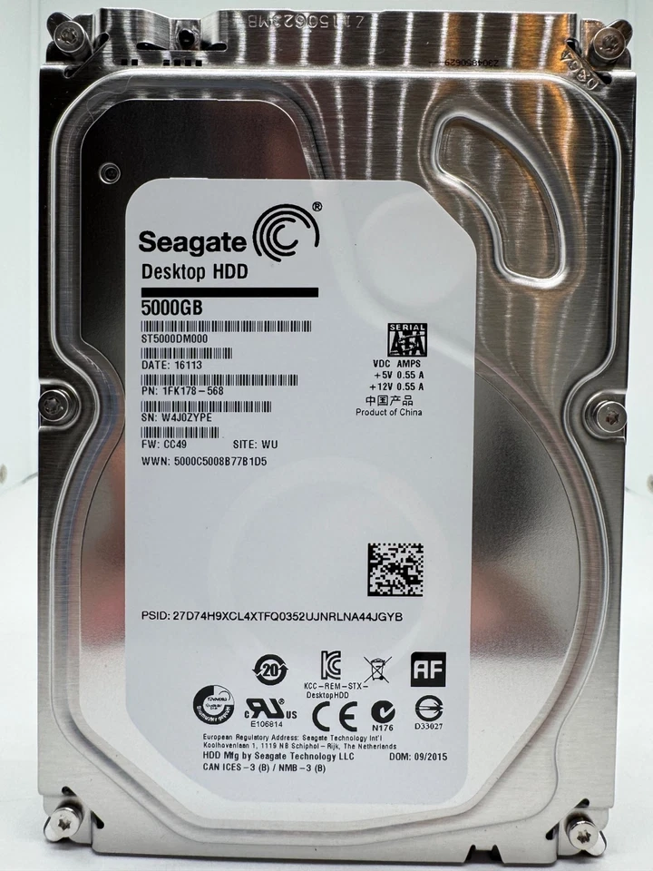 Seagate Desktop HDD 5TB interne Festplatte 3,5" ST5000DM000 128MB Cache SATA3