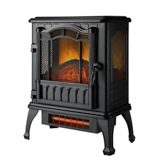 Mainstays SHAG-G24F New 2-Setting 3D Electric Stove Heater with Life-like Flame,