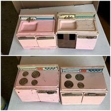 Vintage 50  s-60  s Little Mothers Kitchen Used Partial Set TLC