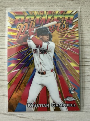 #ad 2025 Topps Chrome Power Players Kristian Campbell #PP 27 Gold 50 Rookie Card $25.00
