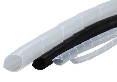 Spiralschlauch flexibel | Kabelspirale | Transparent Schwarz | Industriequalität