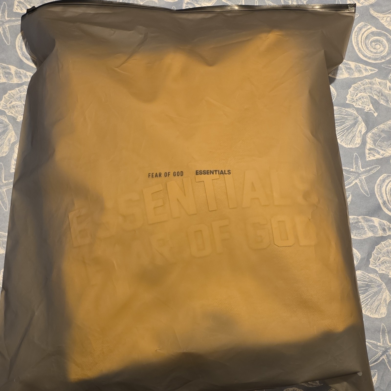 Essentials Fear of God Beige Fleece Hoodie Pullover Men's Designer thumbnail 3