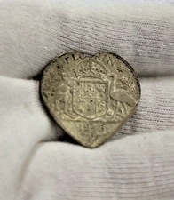 1943 Australia Silver Florin Love Token "Mom" Heart Shaped