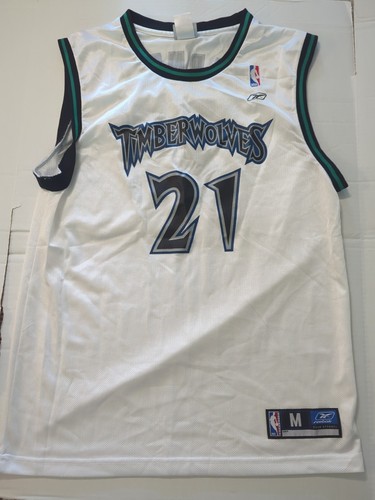VTG Reebok Kevin Garnett #21 Jersey Minnesota T-Wolves White Adult M