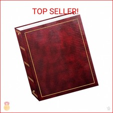 Magnetic Self-Stick 3-Ring Photo Album 100 Pages 50 Sheets , Burgundy Red