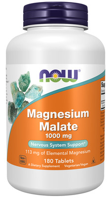 Now Foods, Magnesium Malate, 1000mg, 180 Veg. Tabletten