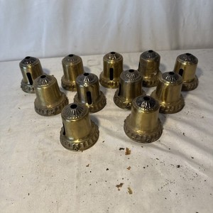 Last Vintage NOS Brass Bell Socket Cover Shade Holders Pan Chandlier Light Parts
