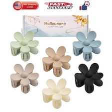 6PCS Matte Flower Hair Clips, Large Claw Clips for Women Thick Hair, Big Cute...