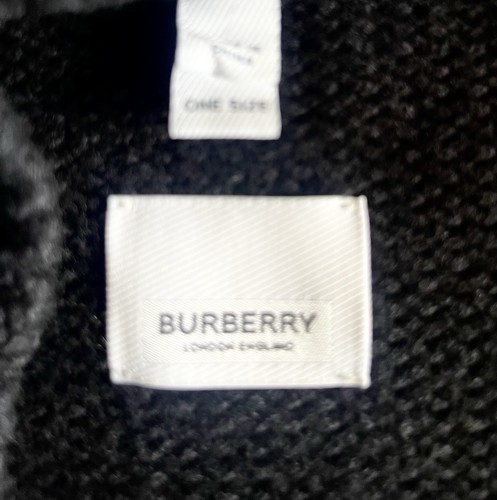 Burberry Woman’s Wool Cashmere Cape Black W/Monogram Logos Large - Picture 10 of 11