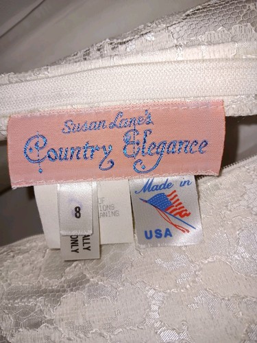 Vestido de novia Susan Lanes Country Elegance marfil encaje talla 8 forrados - Imagen 10 de 13