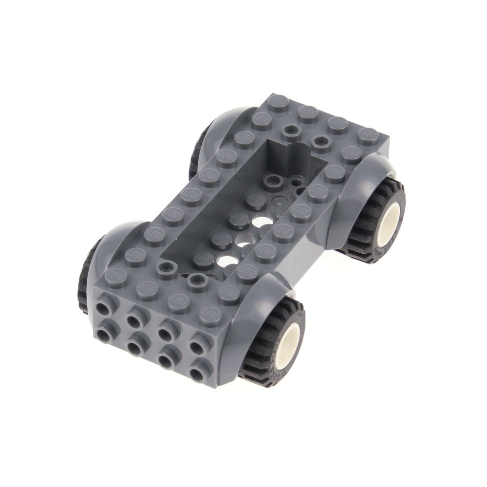 1X Lego Chassis 5X10X2 New Dark Gray Fender Wheel White 6014 11650C02